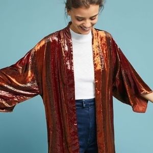 ❤️Anthropologie ett:twa Longline Velvet Kimono ❤️